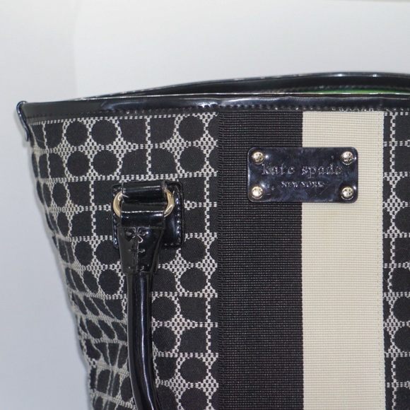 Kate Spade Wallet & Handbag Noel Daisy Stripe Black White - Picture 4 of 11